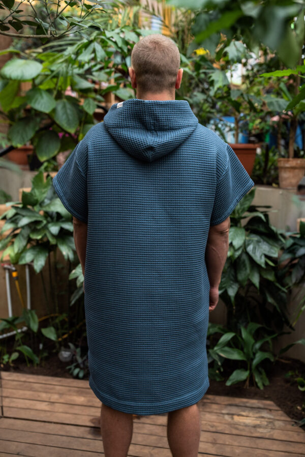 Unisex Rövid Újjú Szörf Poncsó-Pamut Waffle - Image 2