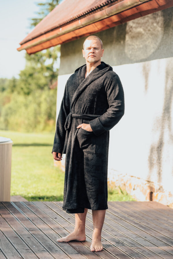 Unisex Kapucnis Fürdőköpeny - Bambusz - Image 3