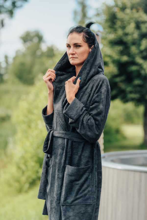 Unisex Kapucnis Fürdőköpeny - Bambusz - Image 4