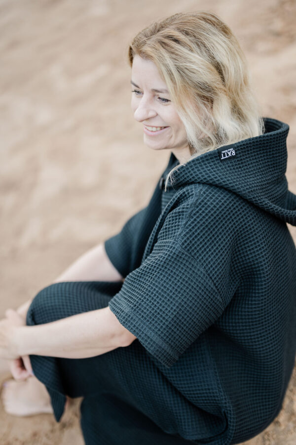 Unisex Rövid Újjú Szörf Poncsó-Pamut Waffle - Image 10
